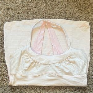 Lululemon Athletica Pink and White Tank Top